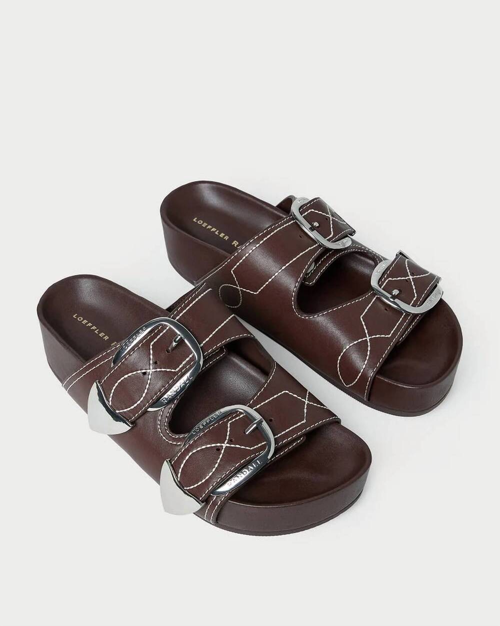 NEW LOEFFLER RANDALL women's nico two-band sandal in espresso